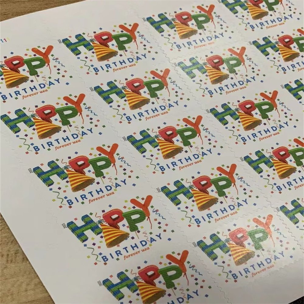 Happy Birthday Design USPS Commemorative Stamps 200 Sheets